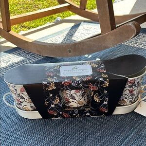 Herb Garden Planter Set with Tray, Metal Windowsill Plant Pots